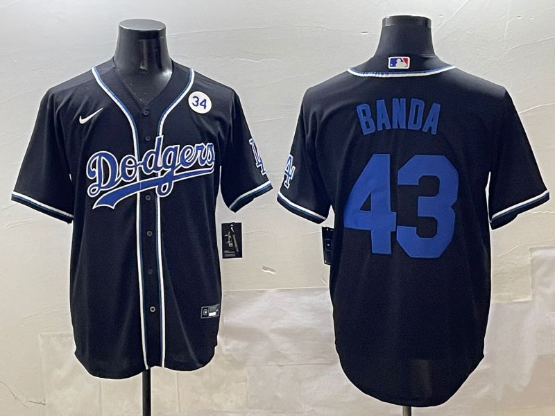 Men 2025 Los Angeles Dodgers 43 Banda Black Three generations Fashion Nike MLB Jersey style 5